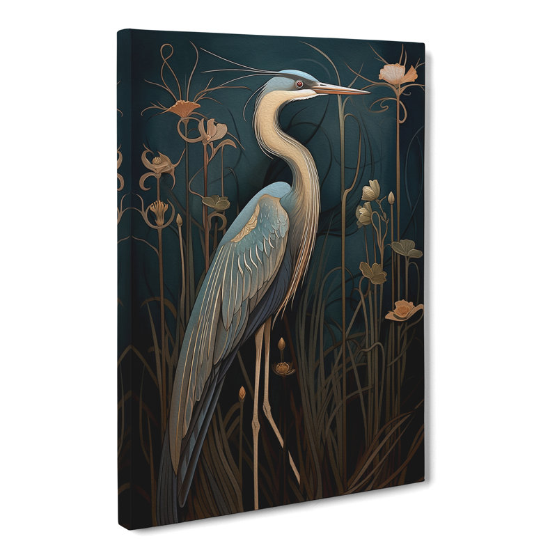 Heron - No Frame Print, 76cm H x 50cm W x 3cm D