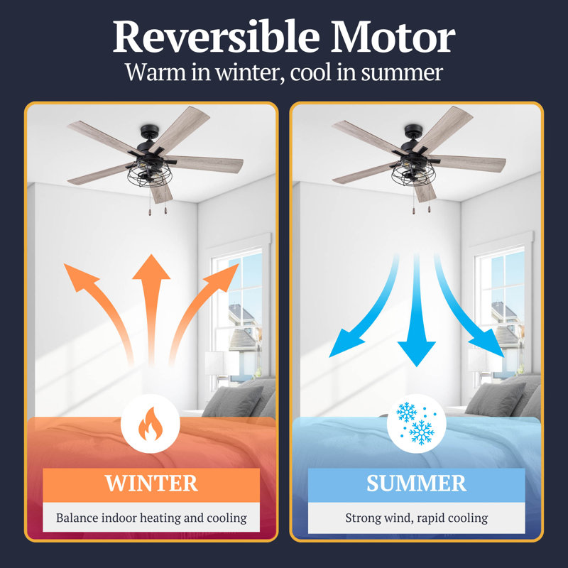 Marshall 52" Ceiling Fan with LED Light, Matte Black