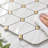 10-Sheet Polished Dolomite Peel-and-Stick Backsplash Tile with Metal Accents