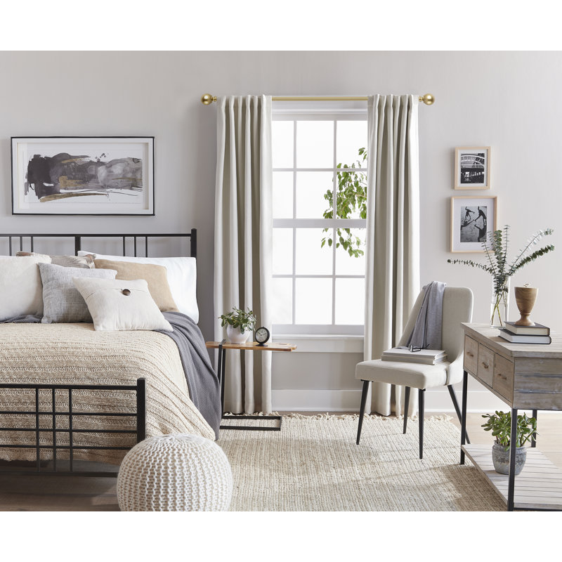 Ethan Adjustable Single Curtain Rod, 36" - 72"