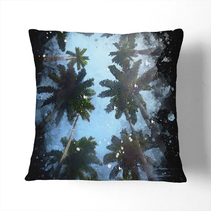Palm Trees Vol.1 Scatter Cushion with Filling, White, 40cm H x 40cm W x 15cm D