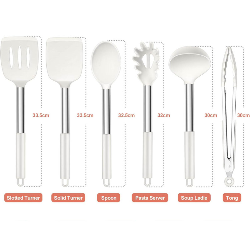 LIFEWITA 6 Utensil Set, White