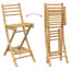  Ensemble de bar extérieur pliable en bambou naturel