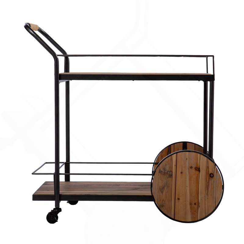 Chariot-bar en bois récupéré