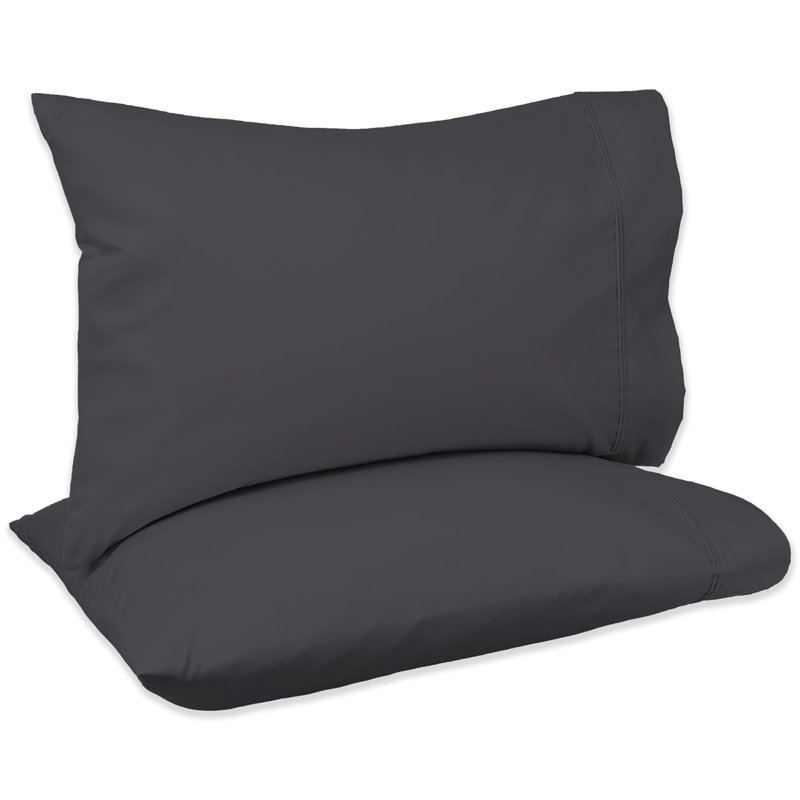 Henigman 100% Cotton Sateen Pillow Case, Dark Grey