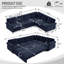 Upholstered 118 " Chenille L-Shaped Sofa Bed