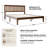 Japer Full Size Bed Frame with Headboard & Footboard, Solid Wood Platform Bed, 12 Sturdy Slatted Structure with Metal Legs, Anti-Noise & Slip-Free, Walnut Finish-1091100045-1091100035