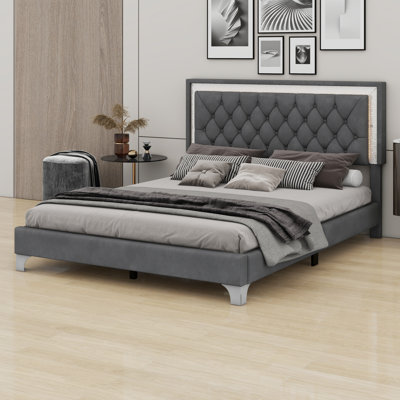 Upholstered Bed Frame With LED Lights by Latitude Run