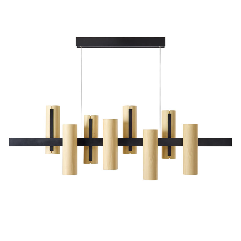Black Note 8 - Light LED Pendant, Matte Black, Ivory White, 2700K Bulb Temperature