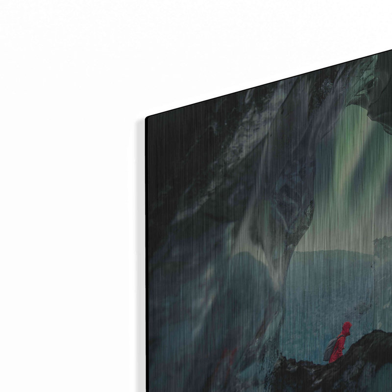 «Northern Lights Aurora Borealis Over Glacier Ice 2» par Luxe, H 12 po x l 16 po