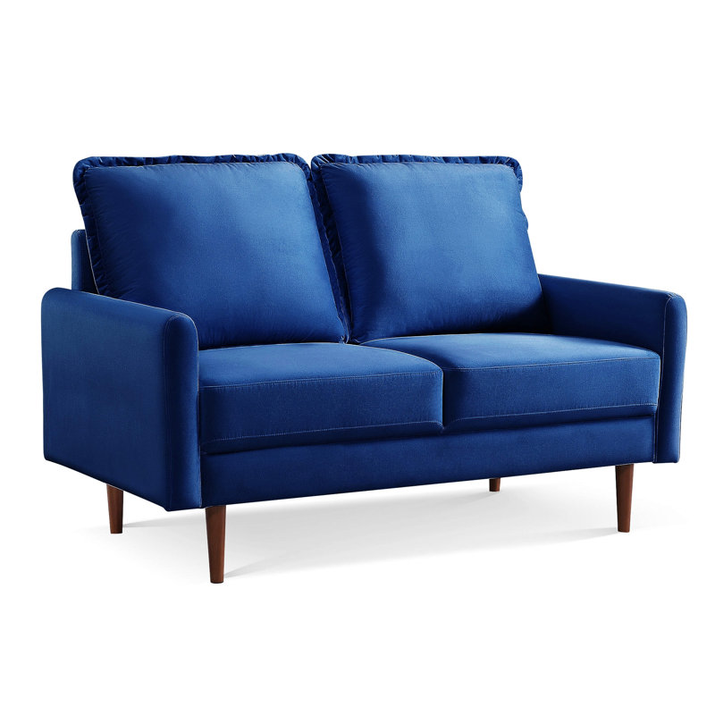 Nakeitha Fabric 56.7'' Reception Loveseat, Blue
