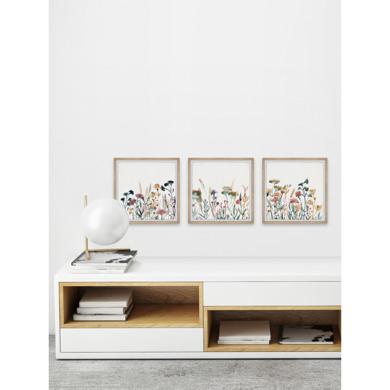 Fleurs colorées par Marmont Hill - ensemble de 3 cadres photo, H 12 po x l 12 po