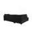 Reversible Polyfiber Sectional Sofa With Ottoman, Black