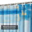 Rideau de douche moderne bleu sarcelle avec peinture abstraite et 12 crochets-2080595032