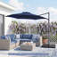 Parasol de patio en porte-à-faux 10 pi avec rotation à 360 °, évent d'aération, base croisée incluse-2142059586