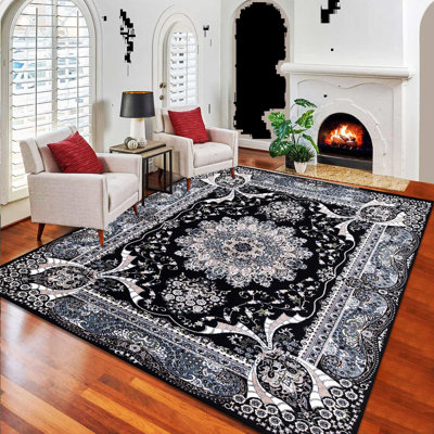 Floral and Ikat Kilim Area Rug