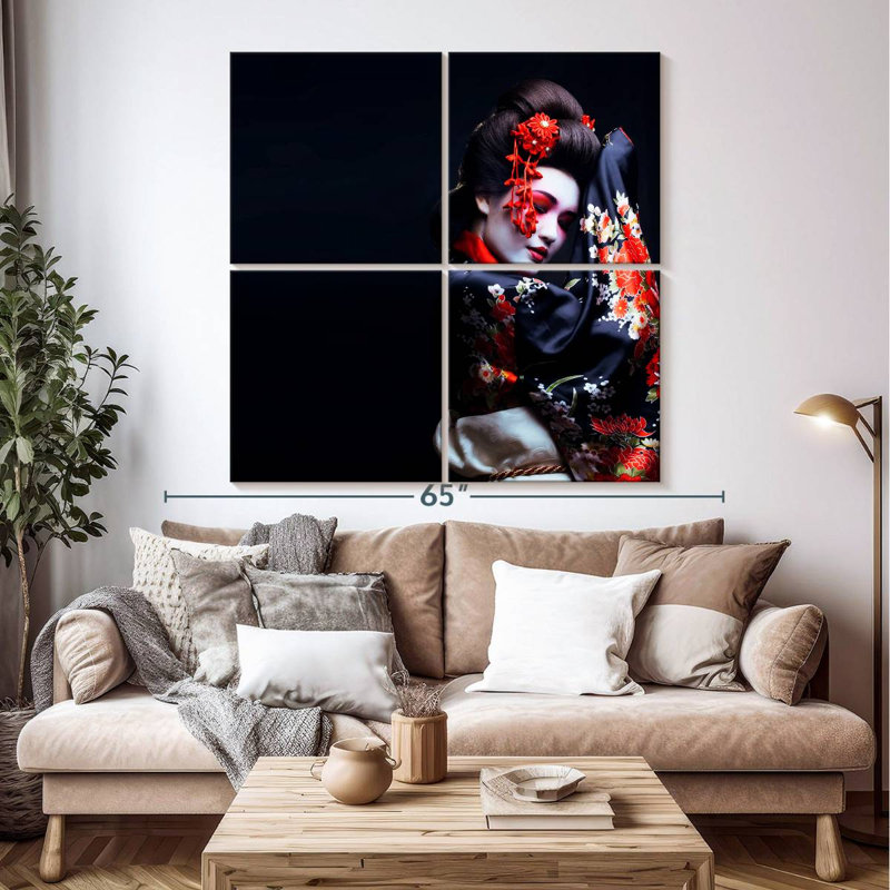 Leisha Japanese Geisha Pose, 50" H x 50" W