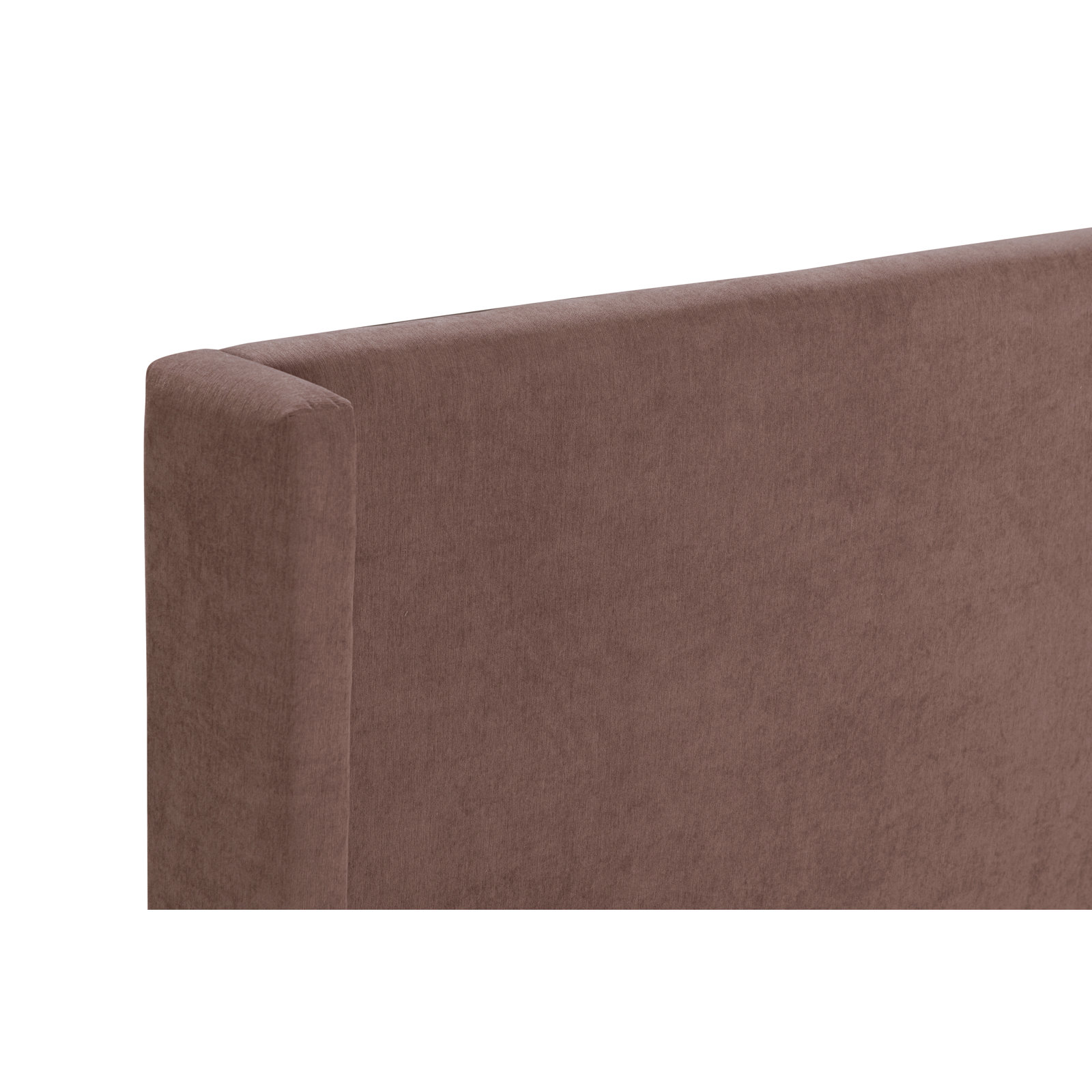 Nordic Upholstered Wingback Bed, Brown Velvet, Queen