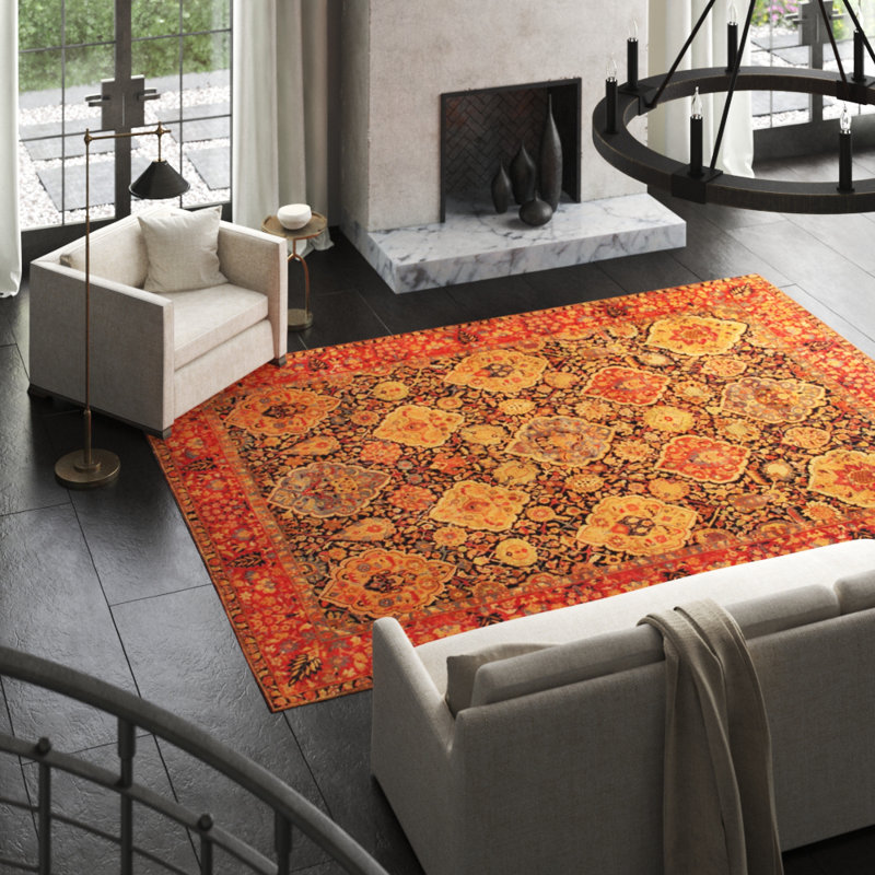 Kerman Hand Knotted Wool Oriental Area Rug, Rectangle 10' x 13'10"