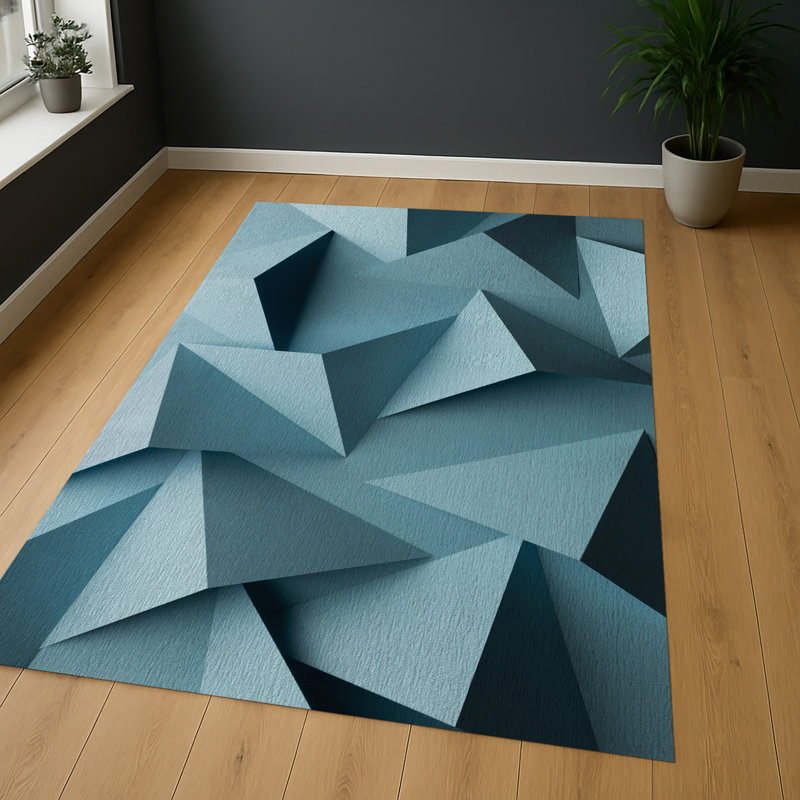 Geometric Area Rug, Runner 70 x 140 cm