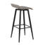 Tabouret de bar Ale en acier noir et similicuir gris par Lumisource