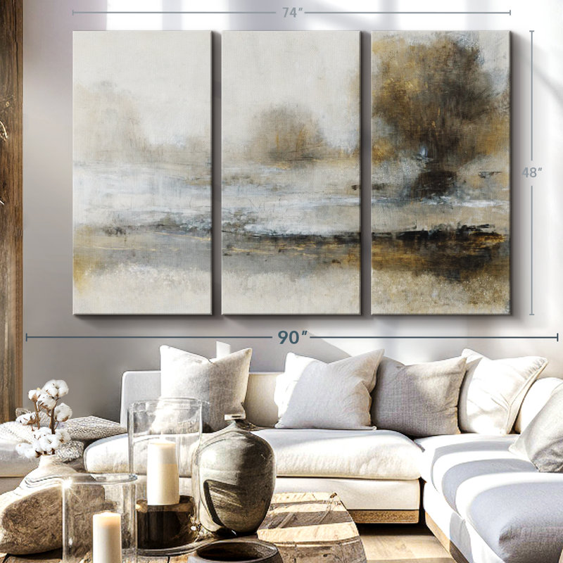 «Gilt Landscape I», reproduction sur toile, H 48 po x l 74 po x P 1,25 po