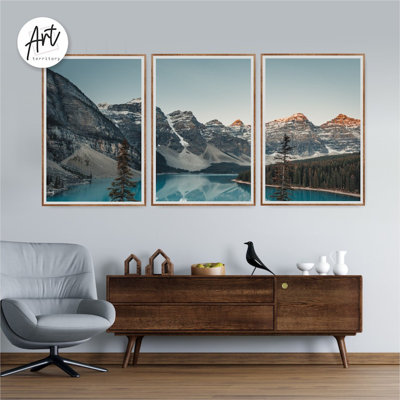 Glacier National Park, Set of 3 Nature Posters or Canvases,  Wall Art