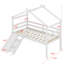 Lit mezzanine bas avec glissade, échelle, barrières de sécurité, cadre de toit de maison-1442822049