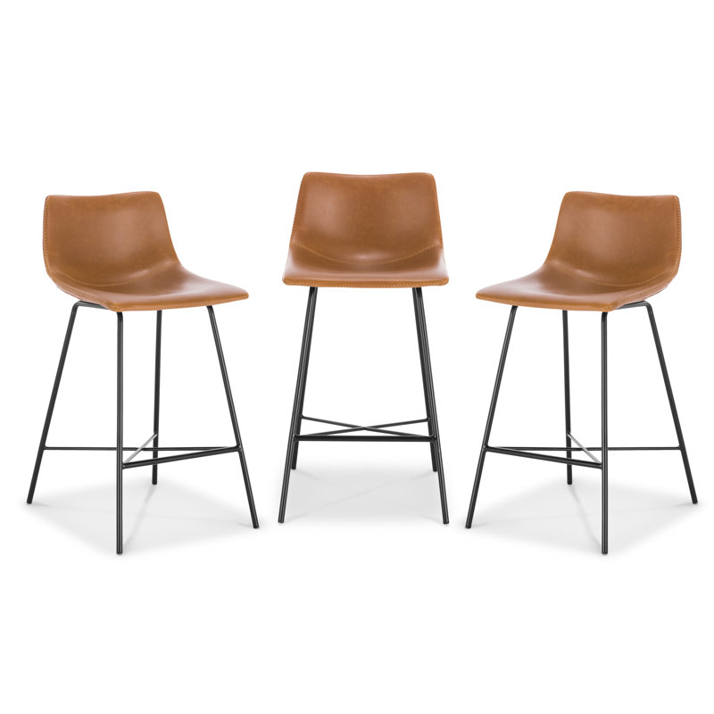Paxton 24" Counter Stool, Tan Faux Leather