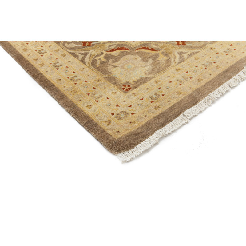 Tapis brun noué à la main One-of-a-Kind