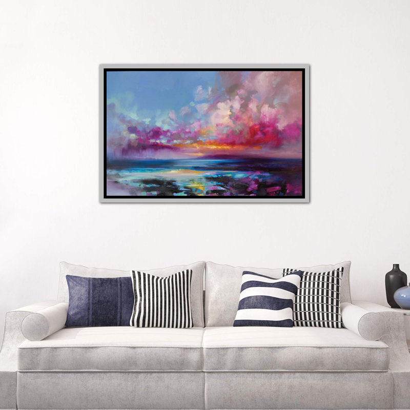 « arran lueur » par scott naismith, reproduction d’art, Toile avec cadre argenté, H 26 po x l 40 po x 1,5 po