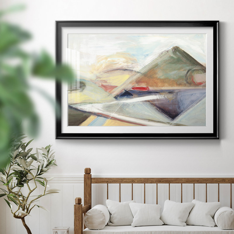 Purple Reflection - Single Picture Frame Painting, Gold Framed Canvas, 26.5" H x 36.5" W x 1.5" D