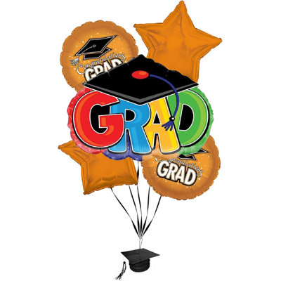 PMU Graduation Congrats Grad Cap Balloon Bouquet (5/pkg) Pkg/1