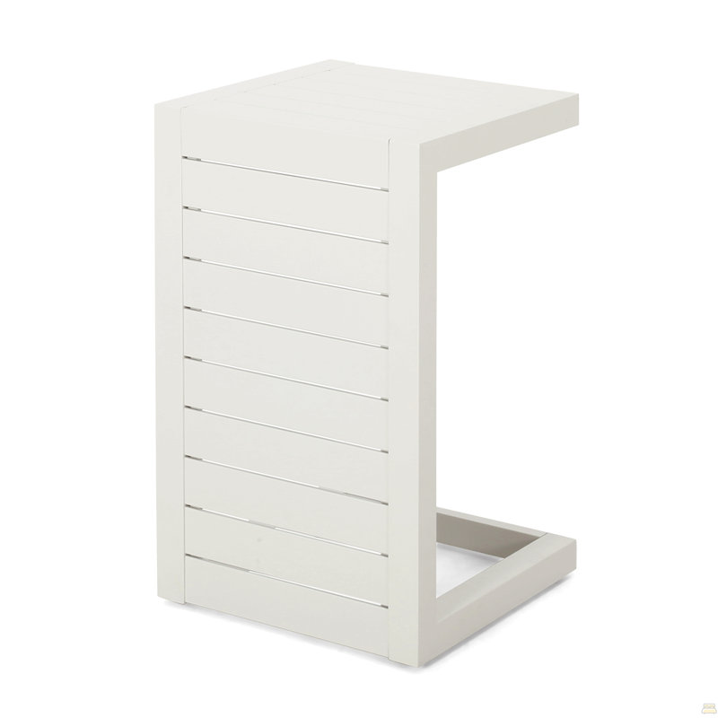 C-Shaped Table, White