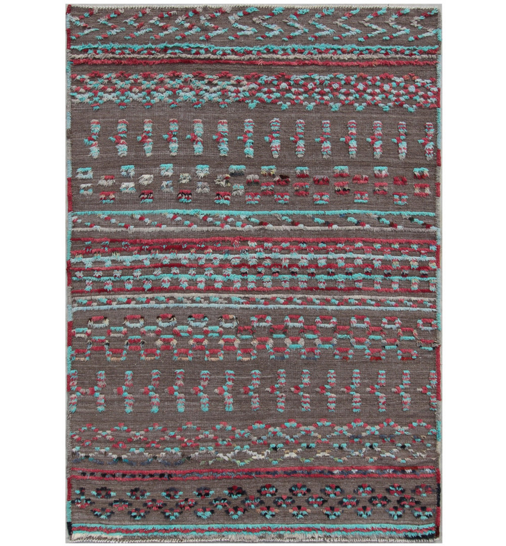 Geometric Hand Knotted 177cm X 256cm Area Rug