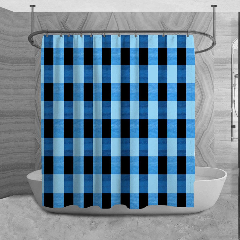 Rideau de douche Selie Gingham, H 93 po x l 70 po