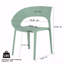 Chaise de patio d'extérieur, conception monobloc en polypropylène-1406895874