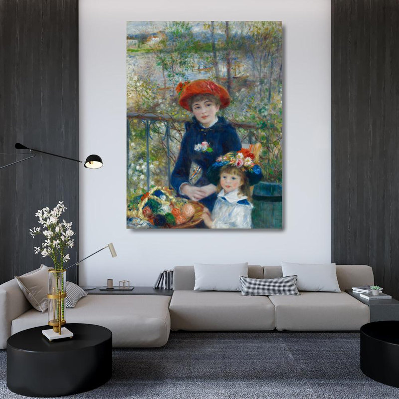 Deux soeurs sur la terrasse, H 48 po x l 36 po