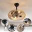 Ventilateur de plafond en corde de chanvre 19 "avec 4 ampoules, intensité variable, 7 pales, moteur à courant continu réversible.