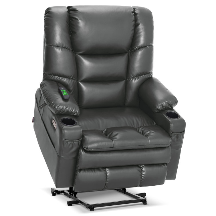 Evslin Dual Motor Power Recliner Lift Chair with Massage and Heating, Infinite Position, Faux Leather