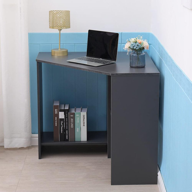 Zytavious Corner Computer Desk, Grey
