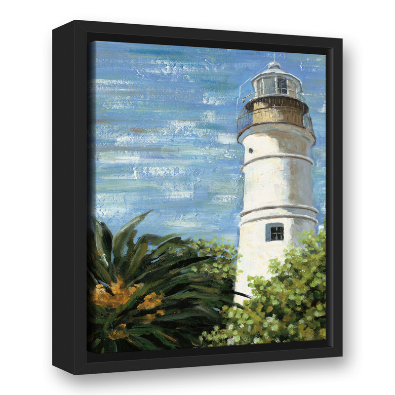 Phare dans le jardin sur toile, H 15,75 po x l 12,75 po x P 1,75 po, Cadre flottant noir