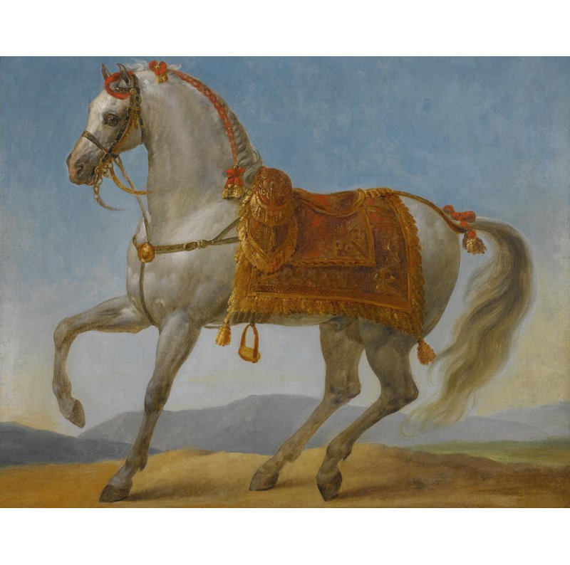 «Bonaparte's Arab Stallion,« Marengo »par Antoine-Jean Gros, reproduction d'art sur toile tendue avec châssis