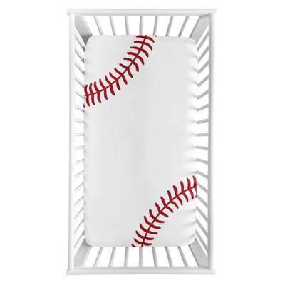 Baseball Patch Photo Op Fitted Crib Sheet