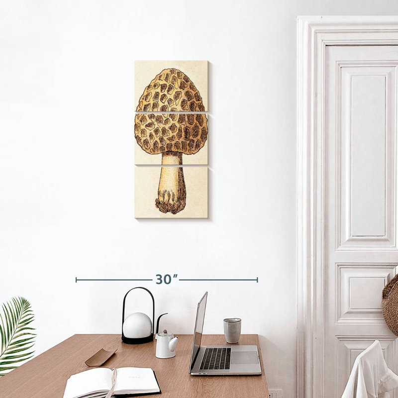 Morille et champignon, H 27 po x l 12 po