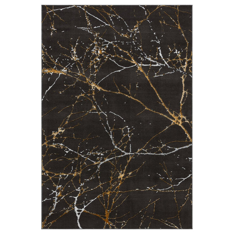 Tapis moderne moderne à motif abstrait, Rectangle 3 pi 11 po x 6 pi