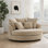 Fauteuil demi-tonneau surdimensionné 59,5 po avec roulettes