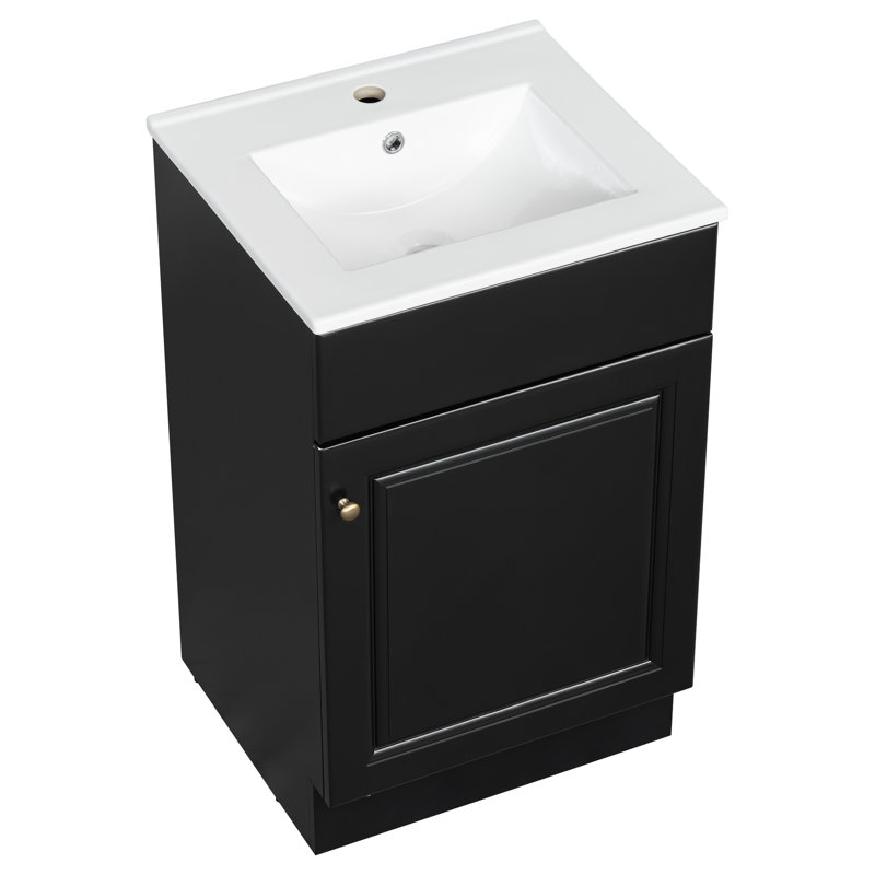 20" Bathroom Vanity with Sink, Black