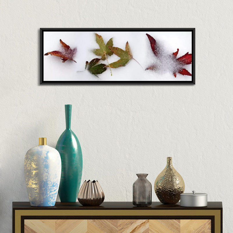 « leaves », reproduction de photo sur toile tendue, H 12 po x l 36 po x P 1,5 po, Toile avec cadre noir