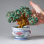 Genuine Green Aventurine Gemstone Bonsai Tree in Round Ceramic Pot (7")